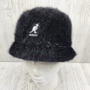 Vintage‎ NWT Kangol Bucket Bin Hat Black Furgora Fuzzy Angora Blend Medium
